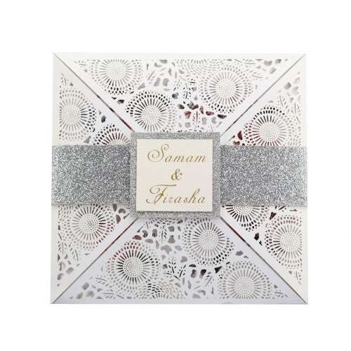Dark Blue Invitation Card Laser Cut Invitation Card